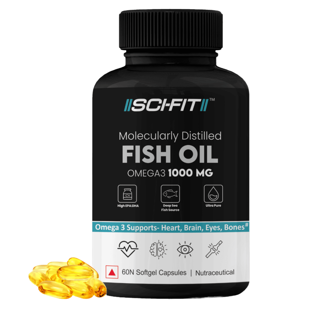 Scifit Fish oil main with softgels no bg